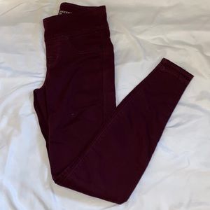 Rock and Republic Pull On Burgundy Skinny Jeans